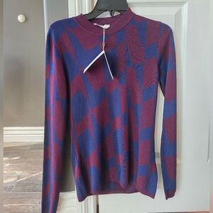 NWT Women's Hugo Boss Blue Merlot Lightweight Suit Sweater Sz M $278 Italy